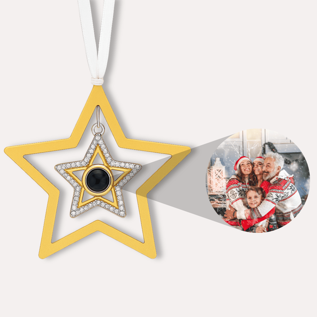 Stern Weihnachtsanhänger mit Foto
