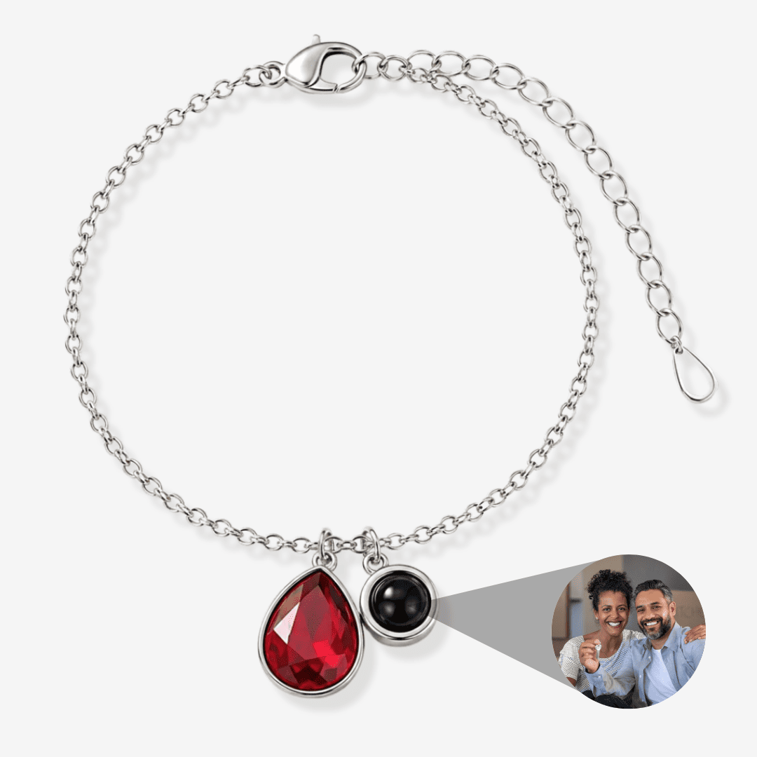 Personalisiertes Armband mit Foto - Geburtsstein