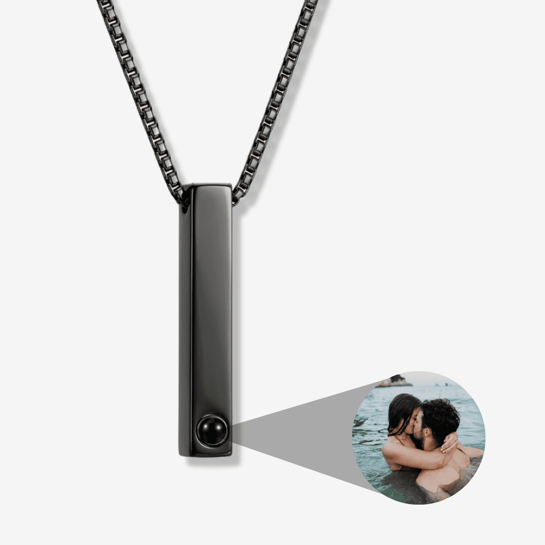 Personalisierte Halskette mit Foto - Stab, Box Chain