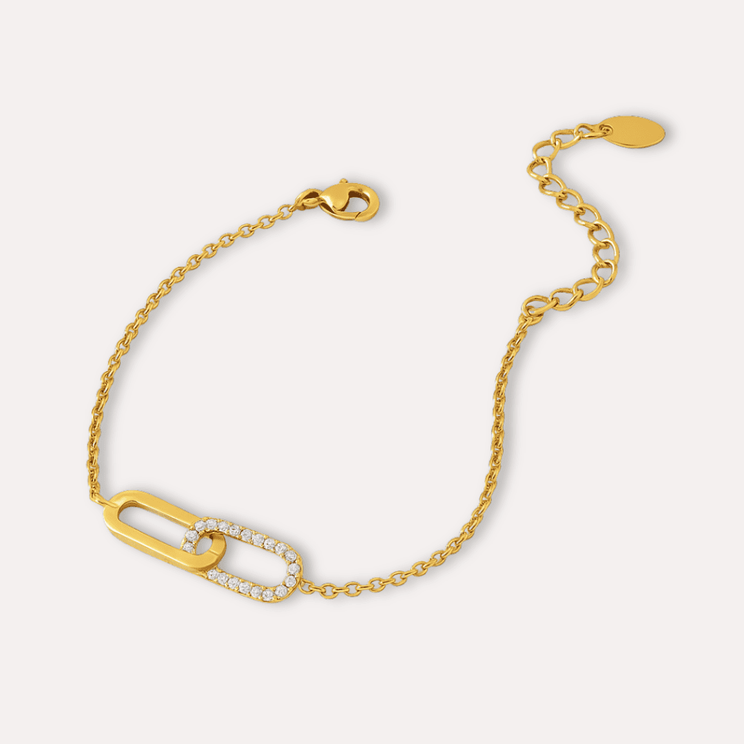 Doppelring Armband - 18K Vergoldet