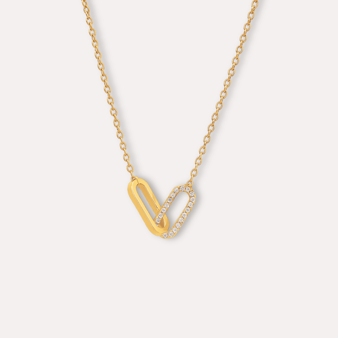 Doppelring Halskette - 18K Vergoldet