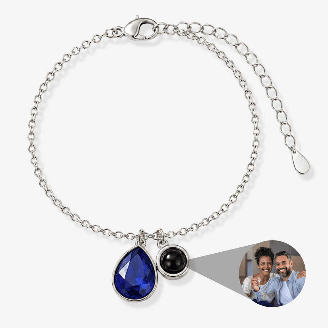 Personalisiertes Armband mit Foto - Geburtsstein