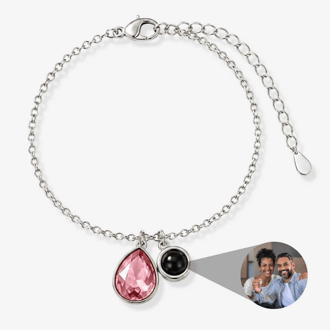 Personalisiertes Armband mit Foto - Geburtsstein