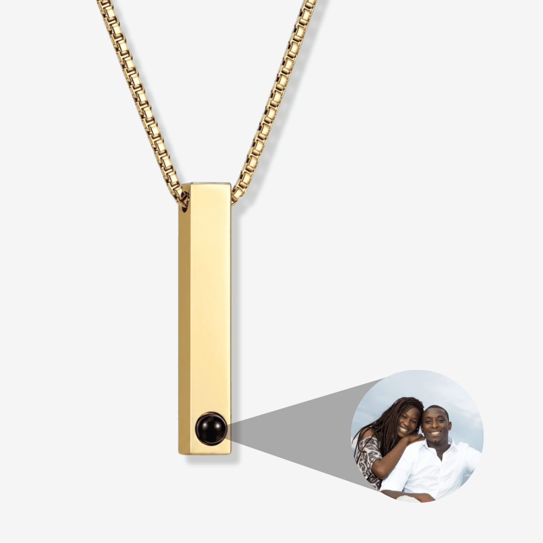 Personalisierte Halskette mit Foto - Stab, Box Chain