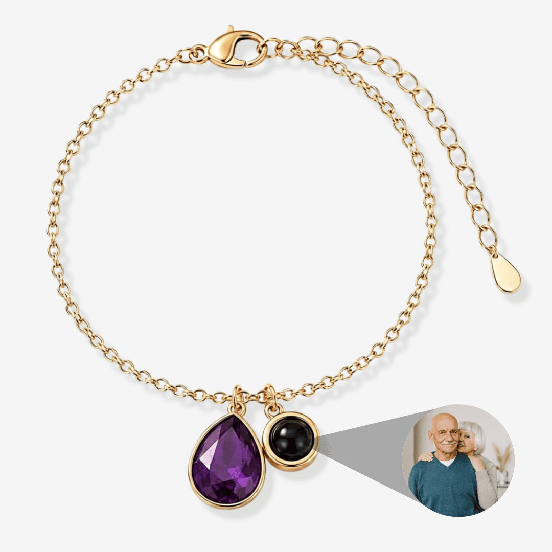 Personalisiertes Armband mit Foto - Geburtsstein