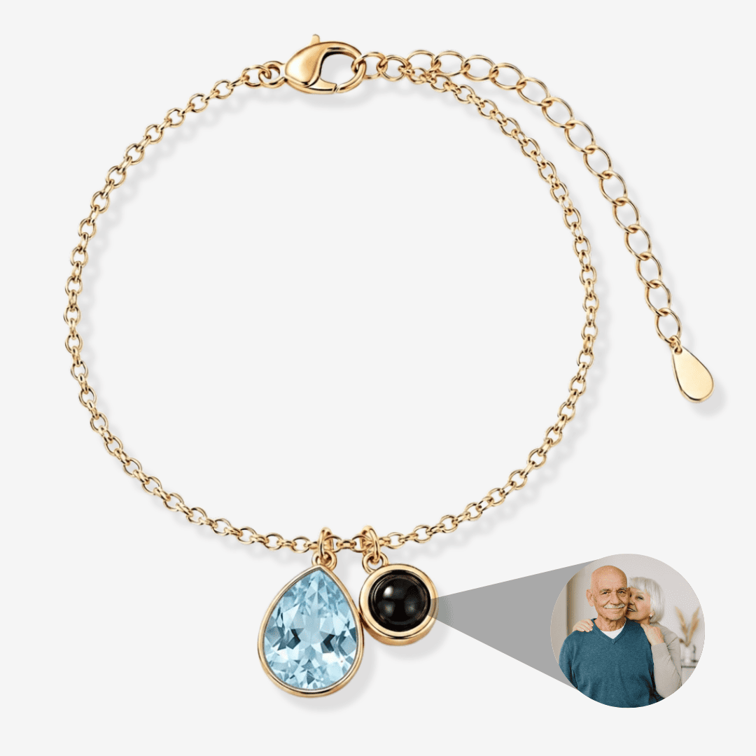 Personalisiertes Armband mit Foto - Geburtsstein