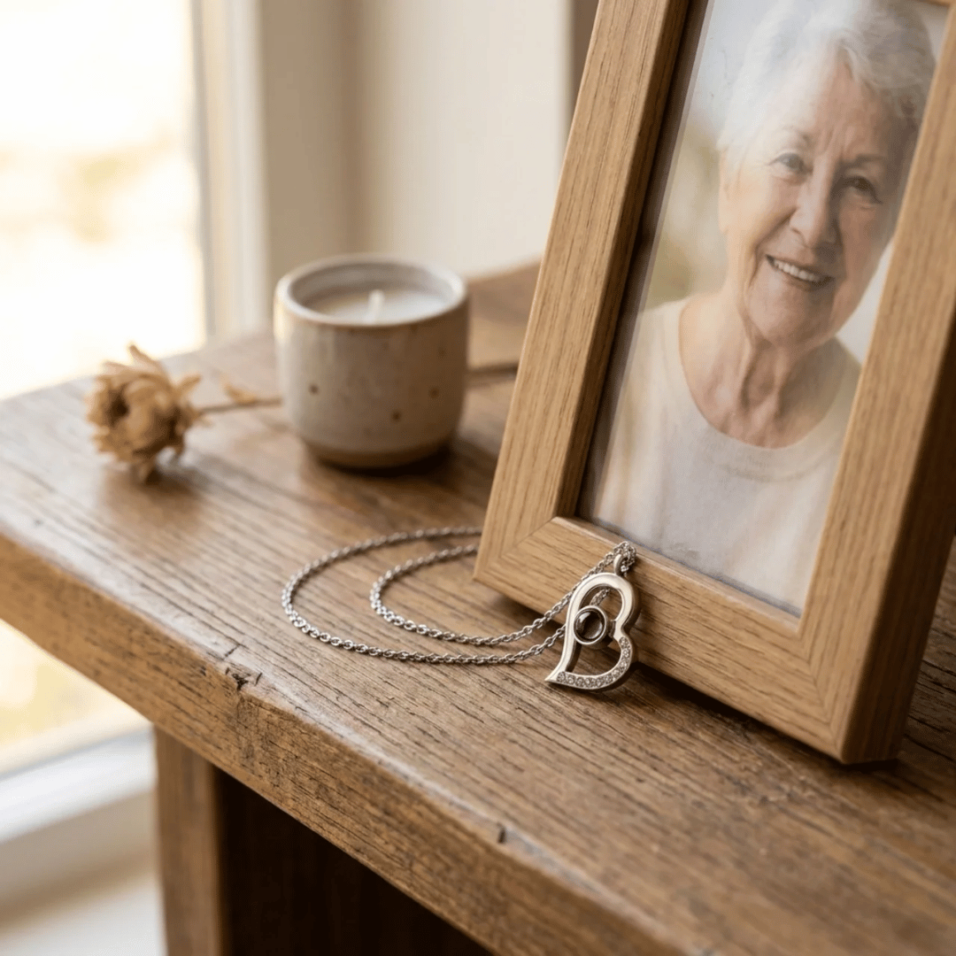 Personalisierte Halskette mit Foto - Herz