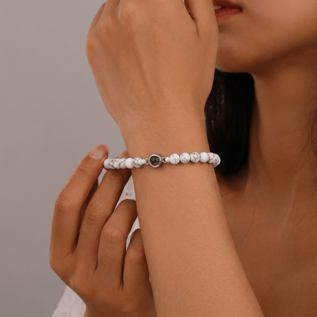Personalisiertes Fotoarmband - Perlen