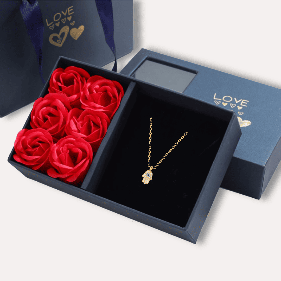 Evil Eye Halskette – 18K Vergoldet & Edelstahl