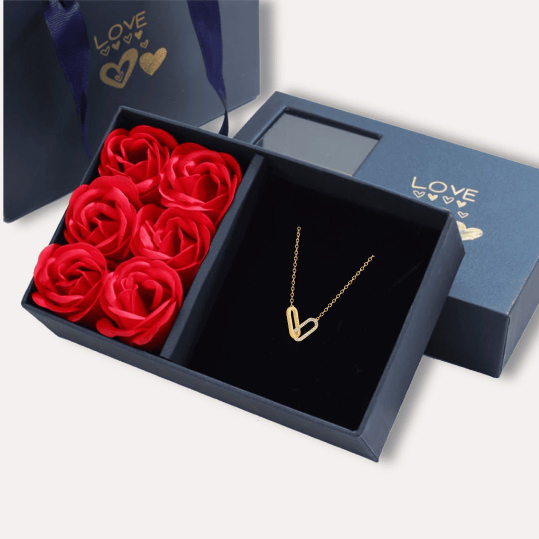 Doppelring Halskette - 18K Vergoldet