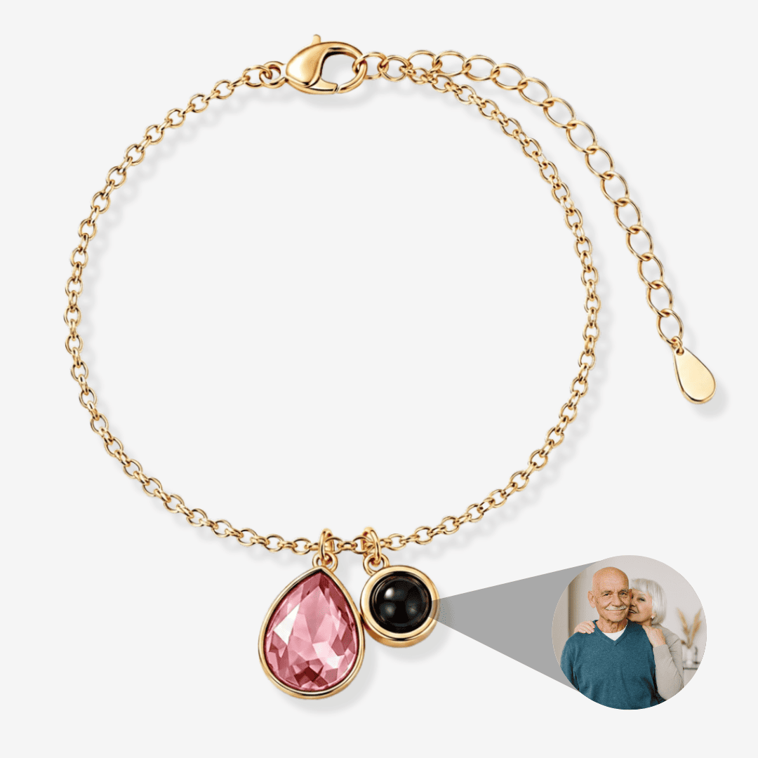 Personalisiertes Armband mit Foto - Geburtsstein