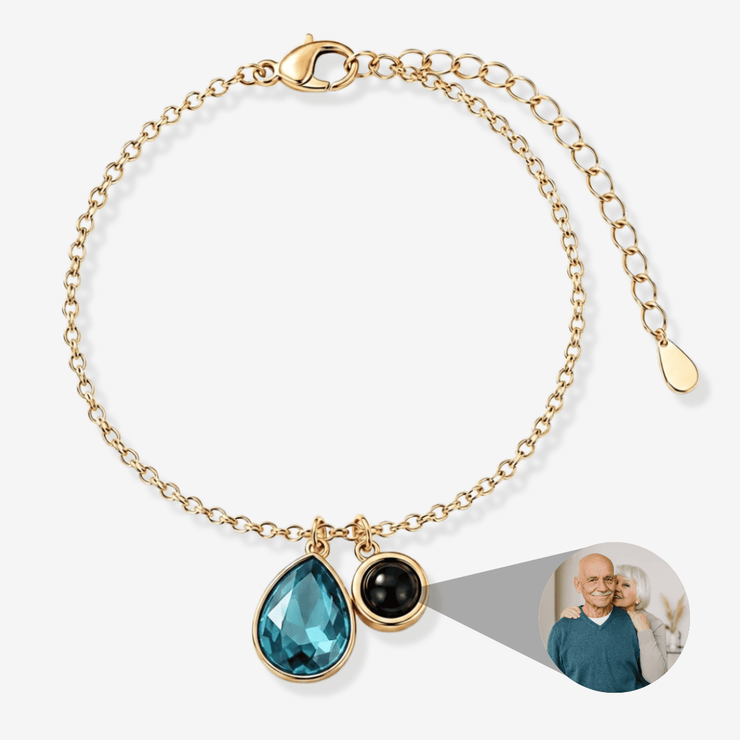 Personalisiertes Armband mit Foto - Geburtsstein