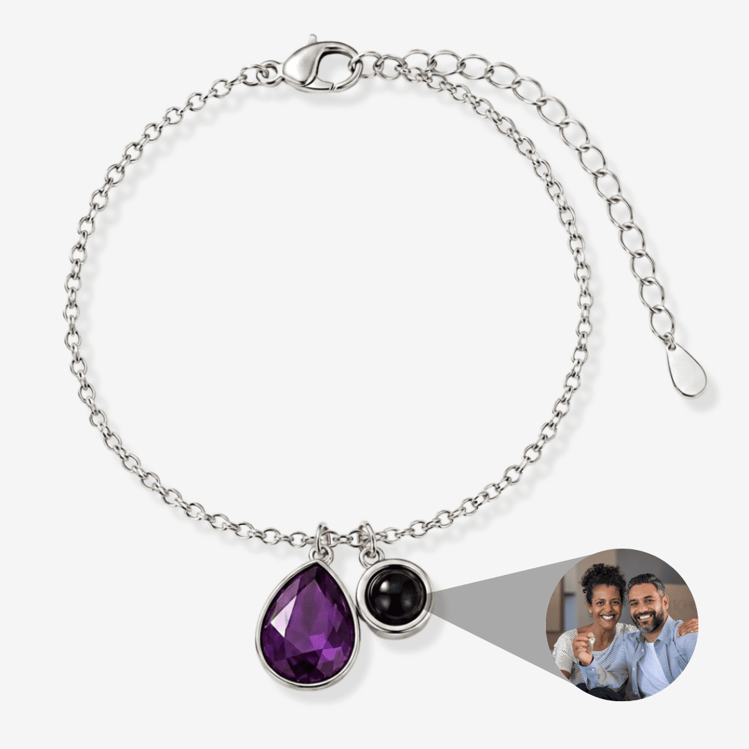 Personalisiertes Armband mit Foto - Geburtsstein
