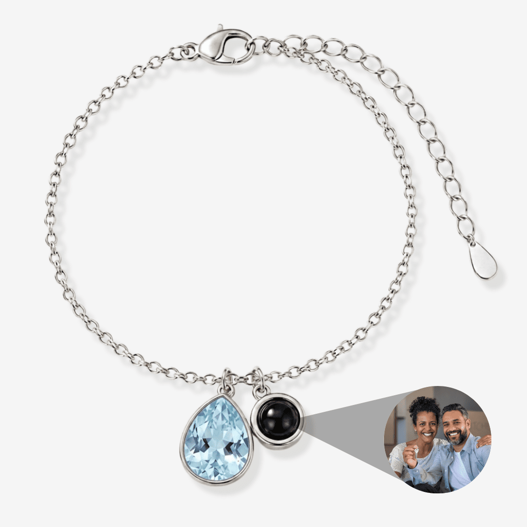 Personalisiertes Armband mit Foto - Geburtsstein