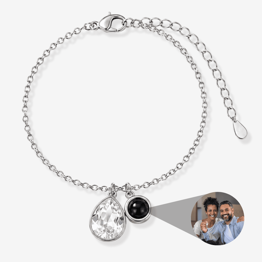 Personalisiertes Armband mit Foto - Geburtsstein