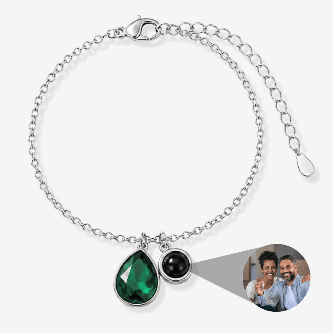 Personalisiertes Armband mit Foto - Geburtsstein