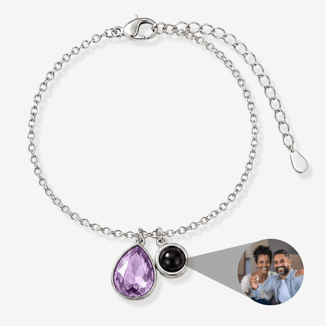 Personalisiertes Armband mit Foto - Geburtsstein