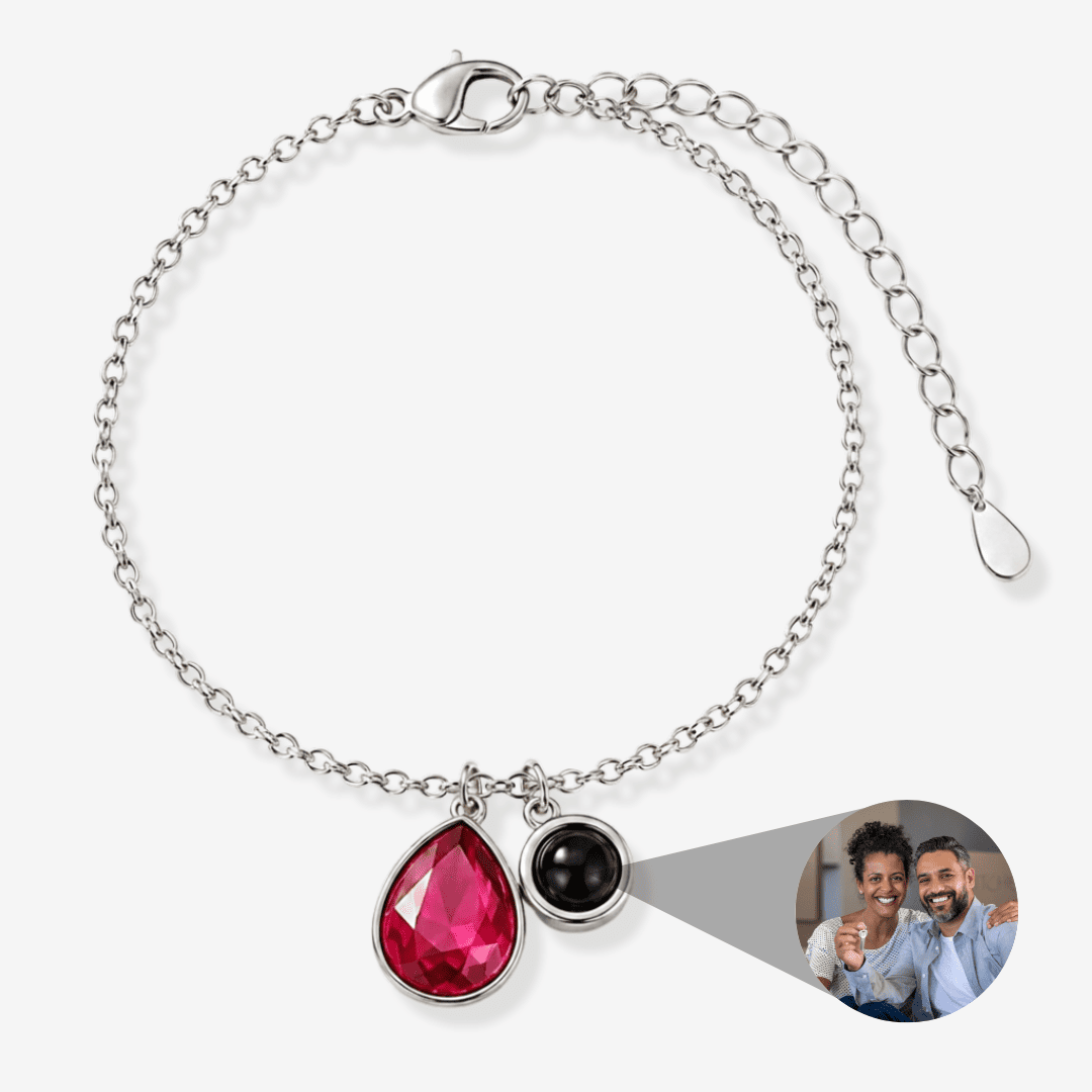 Personalisiertes Armband mit Foto - Geburtsstein