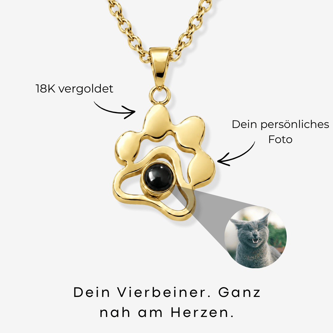 Personalisierte Halskette mit Foto - Pfoten
