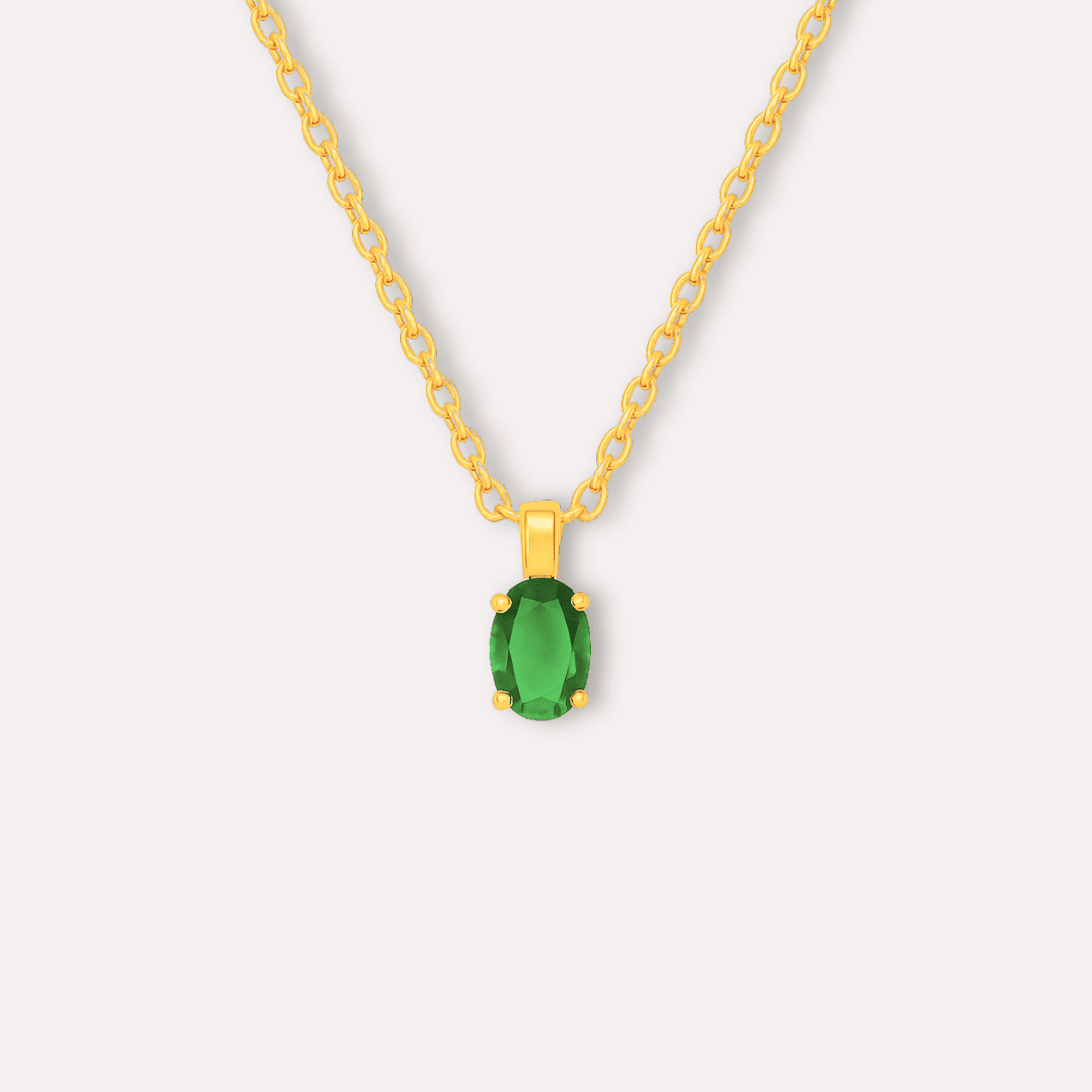 Oval Charm Halskette – 18K Vergoldet & Edelstahl