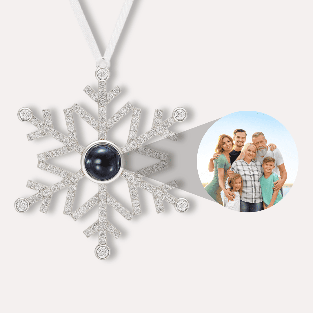 Schneeflocken Weihnachtsanhänger mit Foto