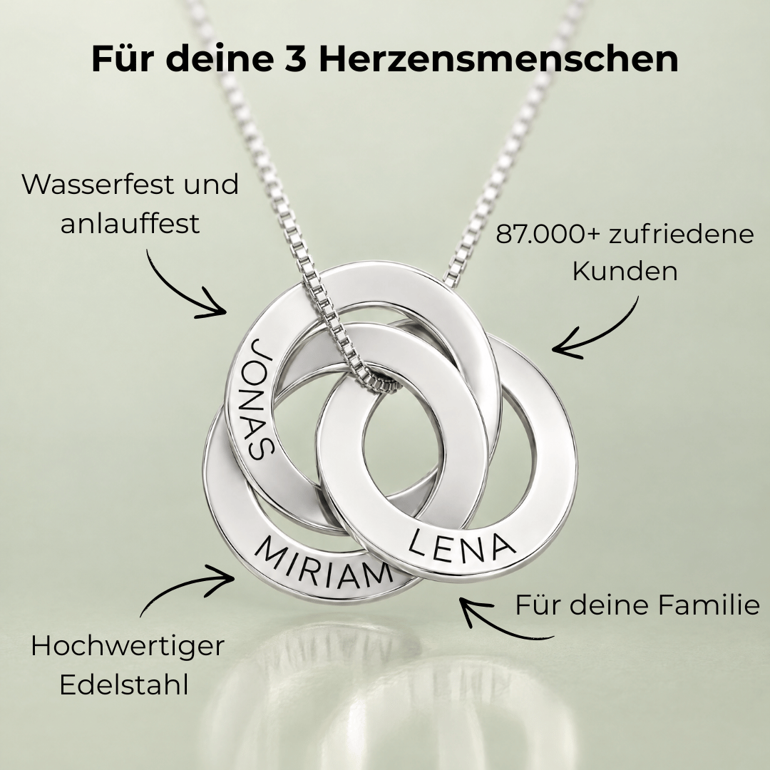 Ringkette mit gravierten Namen