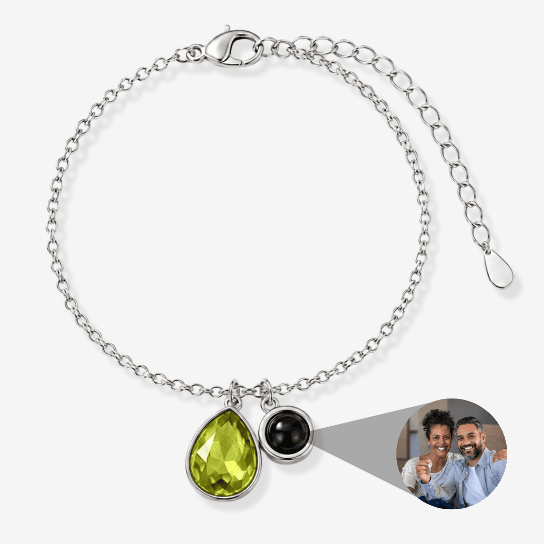 Personalisiertes Armband mit Foto - Geburtsstein