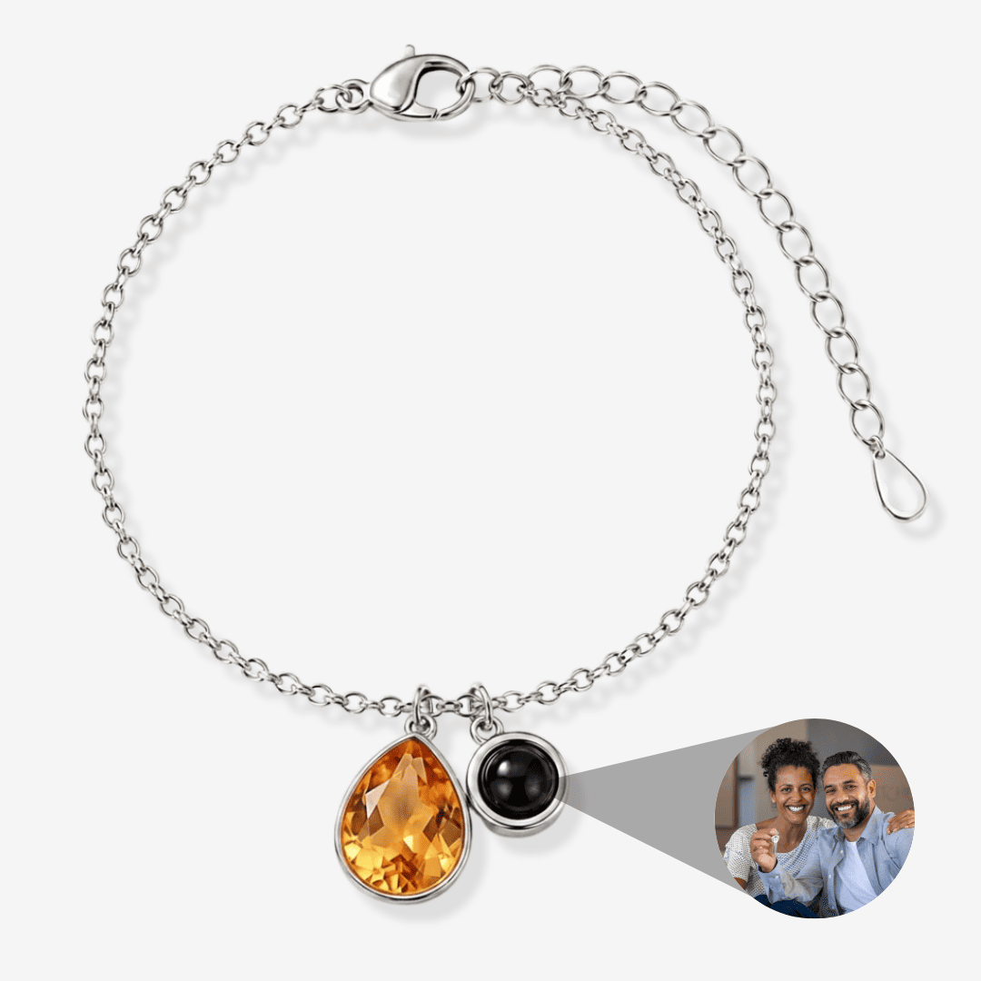 Personalisiertes Armband mit Foto - Geburtsstein