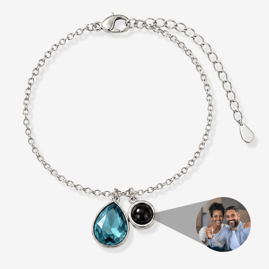Personalisiertes Armband mit Foto - Geburtsstein