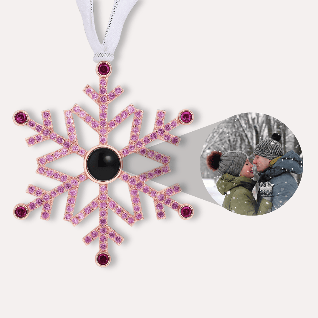 Schneeflocken Weihnachtsanhänger mit Foto