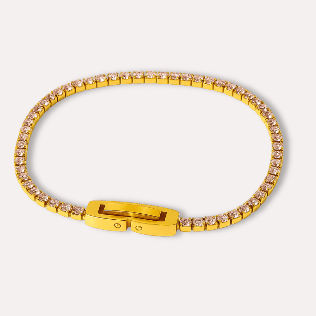 Elegantes Tennis Armband – 18K Vergoldet & Edelstahl