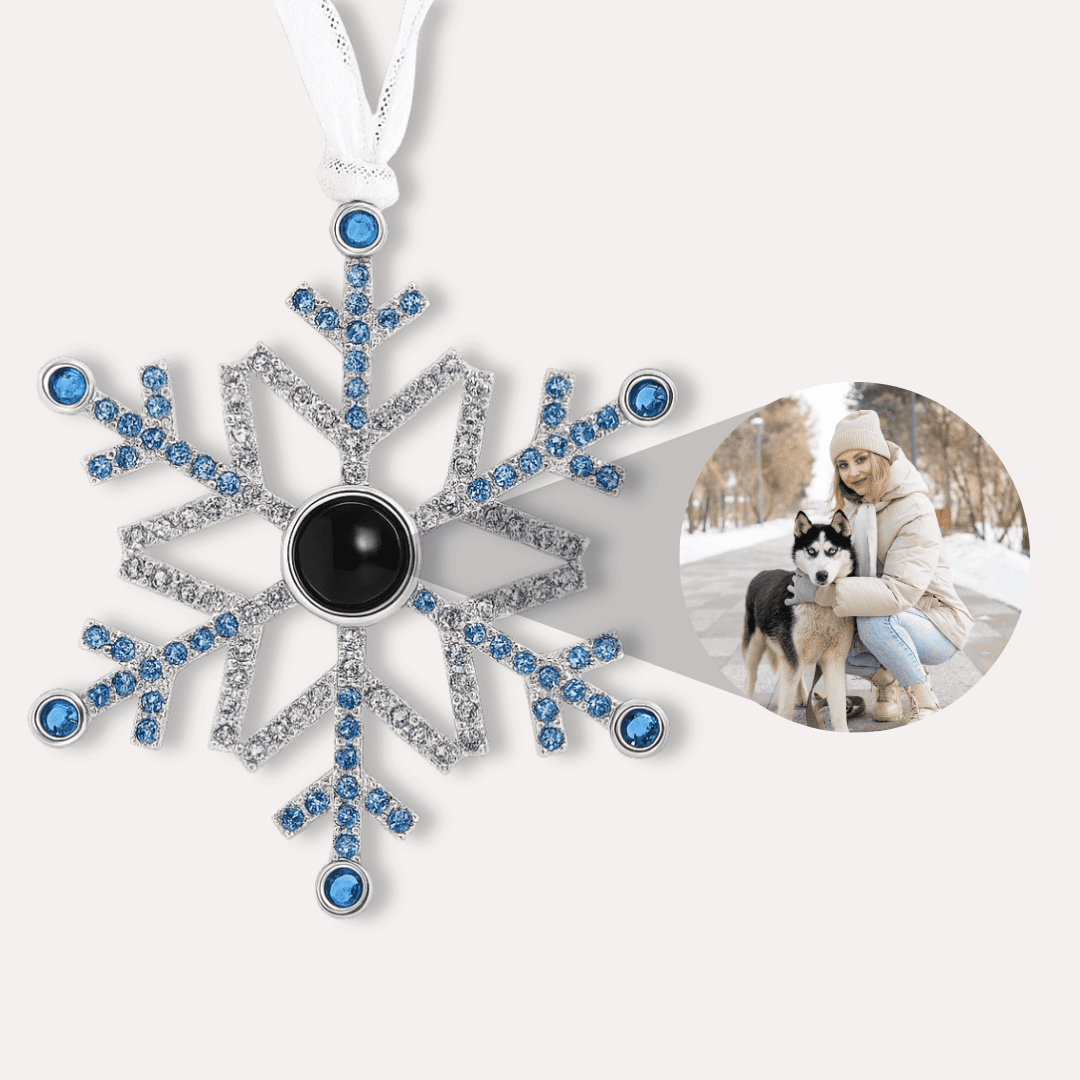 Schneeflocken Weihnachtsanhänger mit Foto