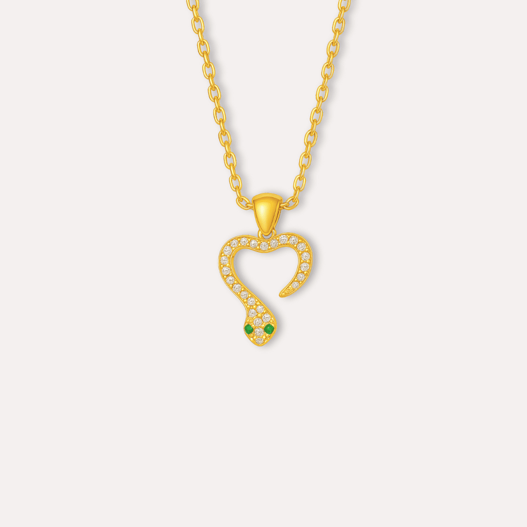 Schlangenanhänger Halskette – 18K Vergoldet & Edelstahl