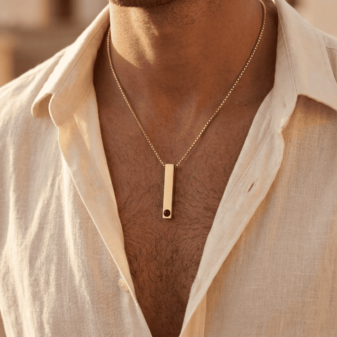 Personalisierte Halskette mit Foto - Stab, Box Chain