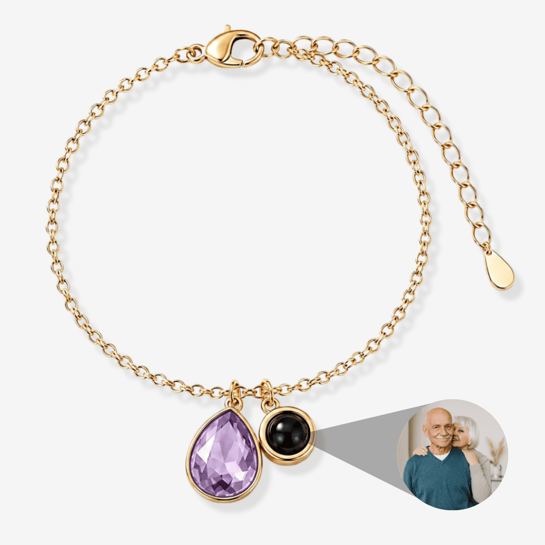 Personalisiertes Armband mit Foto - Geburtsstein