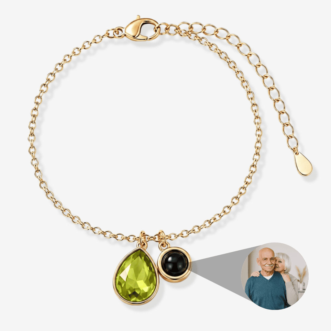 Personalisiertes Armband mit Foto - Geburtsstein
